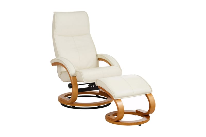 PAPRIKA Recliner|Ottoman cream genuine Läder |Bokf - Möbler - Vardagsrum - Fåtöljer - Biofåtöljer & reclinerfåtöljer