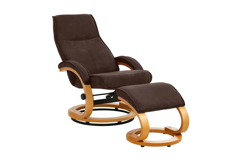 Pasha Reclinerfåtölj Microfiber, Brun/Trä