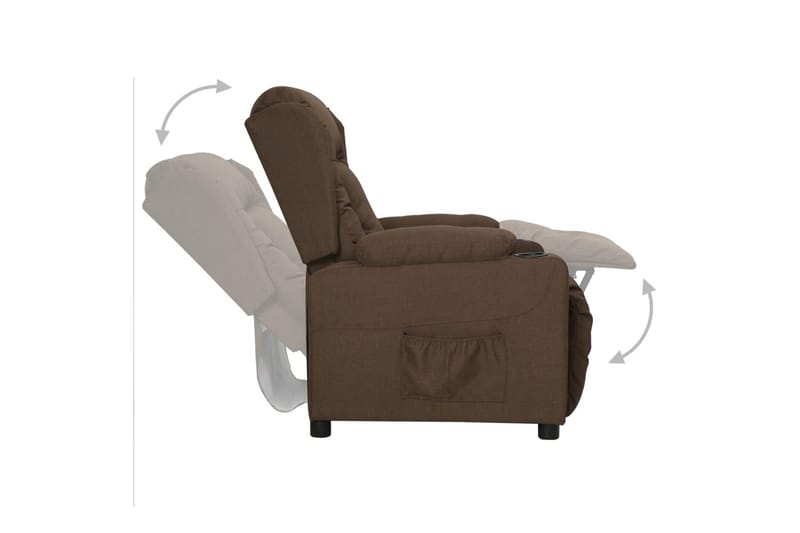 Reclinerfåtölj brun tyg - Brun - Möbler - Vardagsrum - Fåtöljer - Biofåtöljer & reclinerfåtöljer