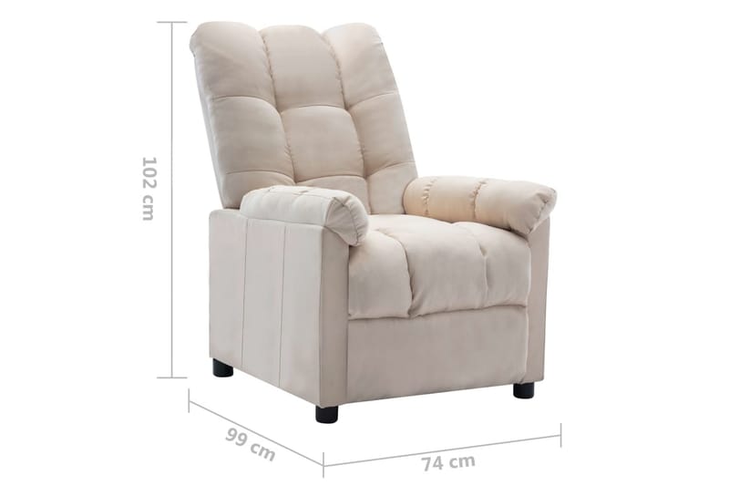 Reclinerfåtölj gräddvit tyg - Vit - Möbler - Vardagsrum - Fåtöljer - Biofåtöljer & reclinerfåtöljer