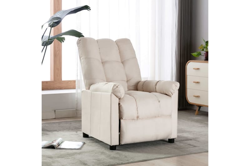 Reclinerfåtölj gräddvit tyg - Vit - Möbler - Vardagsrum - Fåtöljer - Biofåtöljer & reclinerfåtöljer