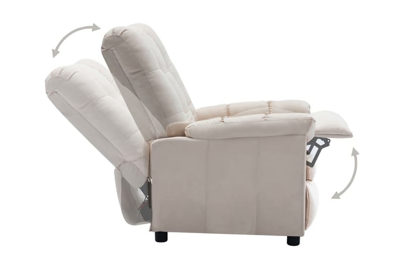 Reclinerfåtölj gräddvit tyg - Vit - Möbler - Vardagsrum - Fåtöljer - Biofåtöljer & reclinerfåtöljer