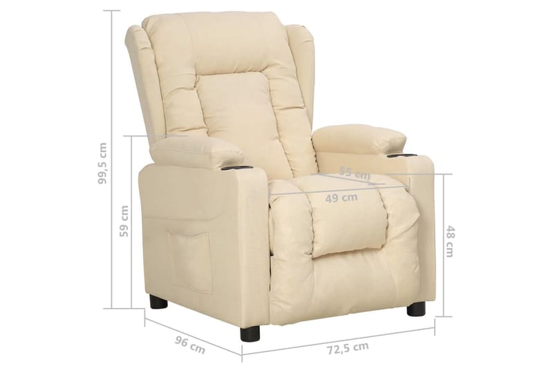 Reclinerfåtölj gräddvit tyg - Vit - Möbler - Vardagsrum - Fåtöljer - Biofåtöljer & reclinerfåtöljer