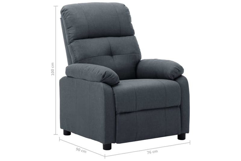 Reclinerfåtölj ljusgrå tyg - Grå - Möbler - Vardagsrum - Fåtöljer - Biofåtöljer & reclinerfåtöljer