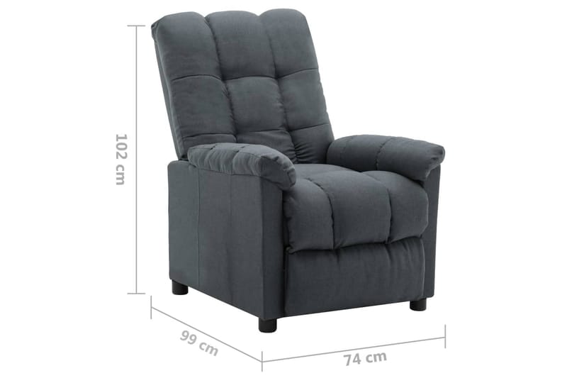Reclinerfåtölj ljusgrå tyg - Grå - Möbler - Vardagsrum - Fåtöljer - Biofåtöljer & reclinerfåtöljer