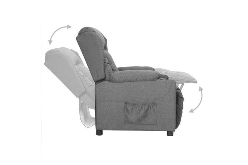 Reclinerfåtölj ljusgrå tyg - Grå - Möbler - Vardagsrum - Fåtöljer - Biofåtöljer & reclinerfåtöljer
