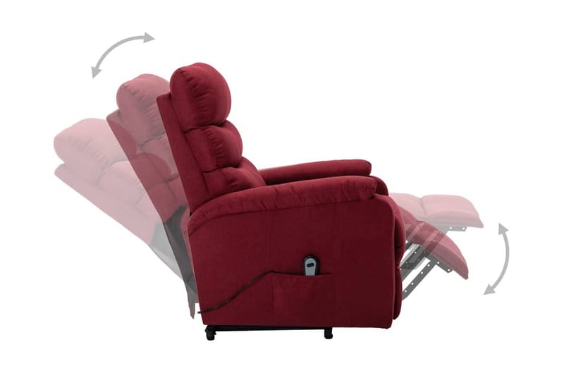 Reclinerfåtölj med uppresningsfunktion vinröd tyg - Röd - Möbler - Vardagsrum - Fåtöljer - Biofåtöljer & reclinerfåtöljer