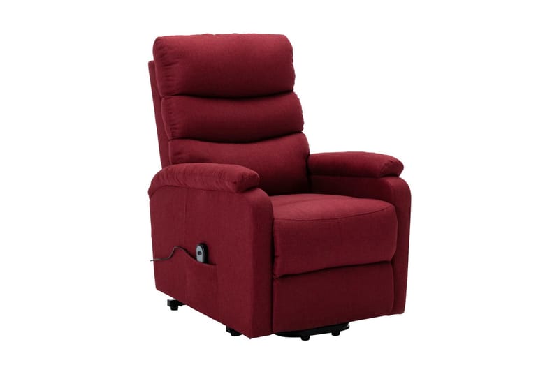 Reclinerfåtölj med uppresningsfunktion vinröd tyg - Röd - Möbler - Vardagsrum - Fåtöljer - Biofåtöljer & reclinerfåtöljer