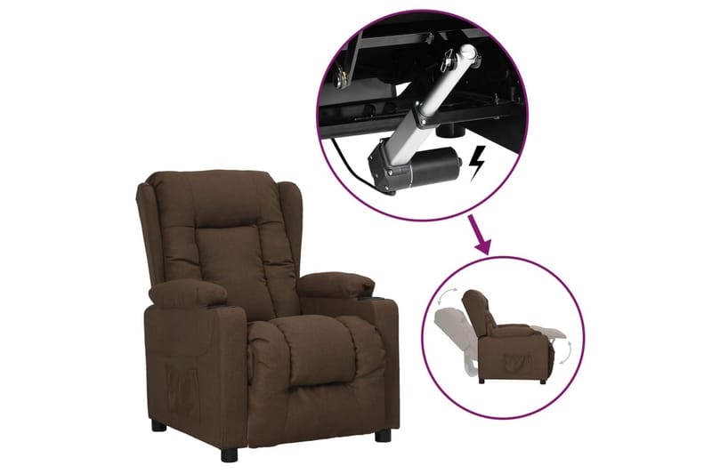 Reclinerfåtölj med uppresningshjälp brun tyg - Brun - Möbler - Vardagsrum - Fåtöljer - Biofåtöljer & reclinerfåtöljer