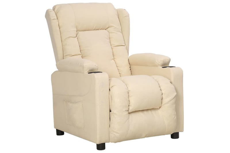 Reclinerfåtölj med uppresningshjälp gräddvit tyg - Kräm - Möbler - Vardagsrum - Fåtöljer - Biofåtöljer & reclinerfåtöljer