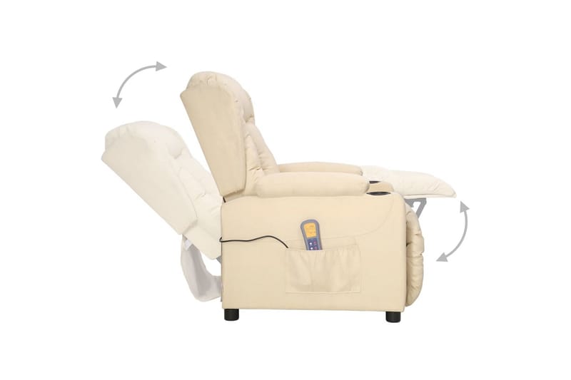Reclinerfåtölj med uppresningshjälp gräddvit tyg - Kräm - Möbler - Vardagsrum - Fåtöljer - Biofåtöljer & reclinerfåtöljer