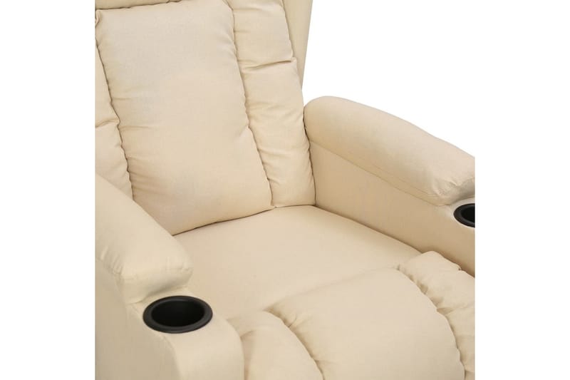 Reclinerfåtölj med uppresningshjälp gräddvit tyg - Kräm - Möbler - Vardagsrum - Fåtöljer - Biofåtöljer & reclinerfåtöljer