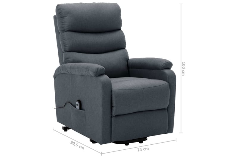 Reclinerfåtölj med uppresningshjälp ljusgrå tyg - Grå - Möbler - Vardagsrum - Fåtöljer - Biofåtöljer & reclinerfåtöljer