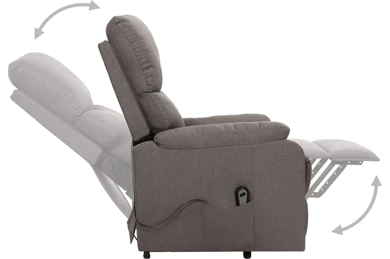 Reclinerfåtölj med uppresningshjälp ljusgrå tyg - Grå - Möbler - Vardagsrum - Fåtöljer - Biofåtöljer & reclinerfåtöljer