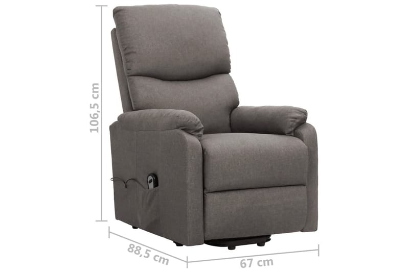 Reclinerfåtölj med uppresningshjälp ljusgrå tyg - Grå - Möbler - Vardagsrum - Fåtöljer - Biofåtöljer & reclinerfåtöljer