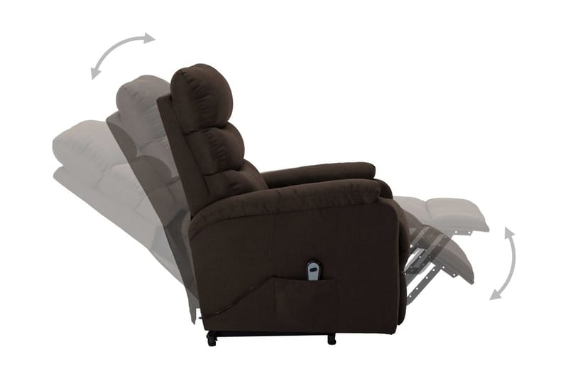 Reclinerfåtölj med uppresningshjälp mörkbrun tyg - Brun - Möbler - Vardagsrum - Fåtöljer - Biofåtöljer & reclinerfåtöljer