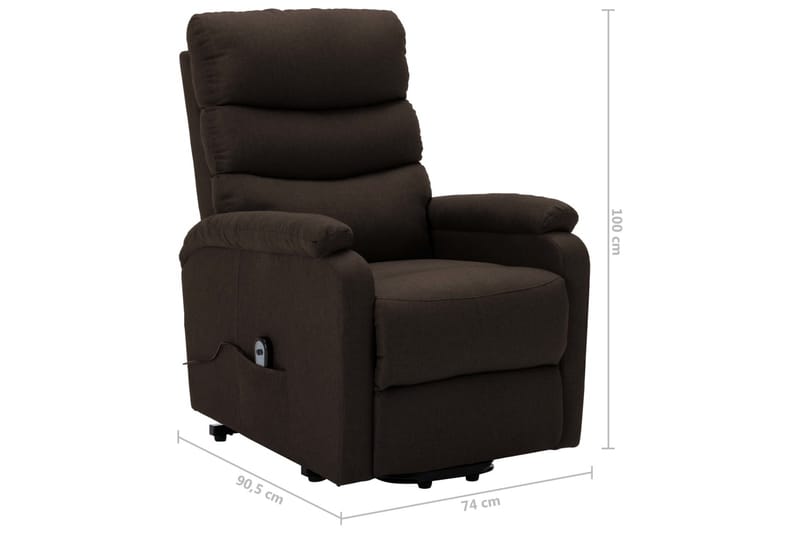Reclinerfåtölj med uppresningshjälp mörkbrun tyg - Brun - Möbler - Vardagsrum - Fåtöljer - Biofåtöljer & reclinerfåtöljer