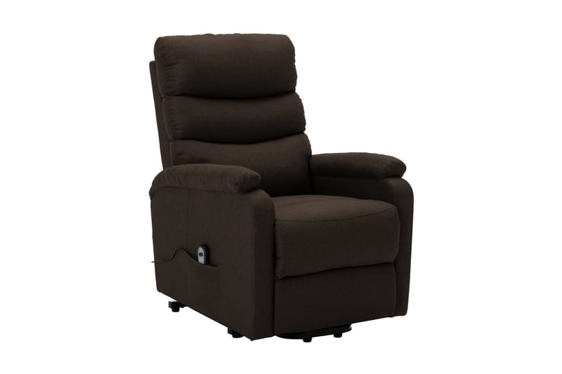 Reclinerfåtölj med uppresningshjälp mörkbrun tyg - Brun - Möbler - Vardagsrum - Fåtöljer - Biofåtöljer & reclinerfåtöljer
