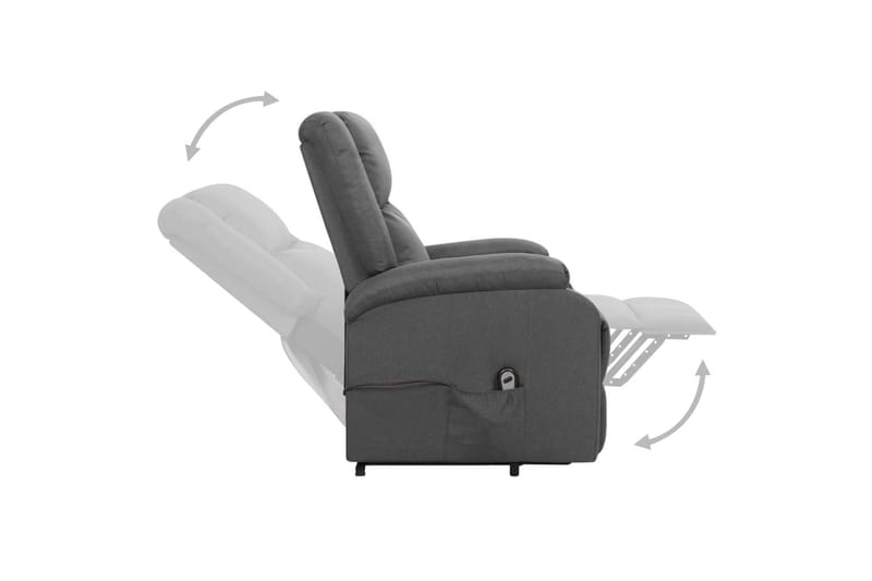 Reclinerfåtölj med uppresningshjälp mörkgrå tyg - Grå - Möbler - Vardagsrum - Fåtöljer - Biofåtöljer & reclinerfåtöljer