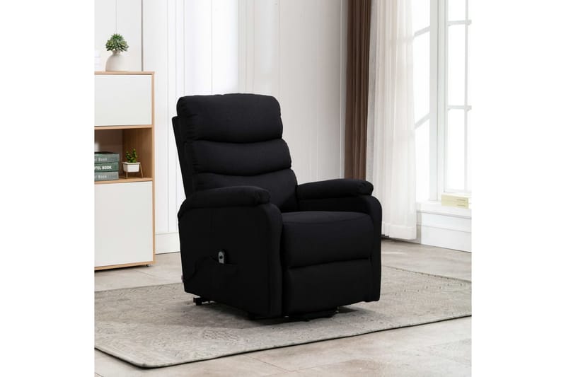 Reclinerfåtölj med uppresningshjälp svart tyg - Svart - Möbler - Vardagsrum - Fåtöljer - Biofåtöljer & reclinerfåtöljer