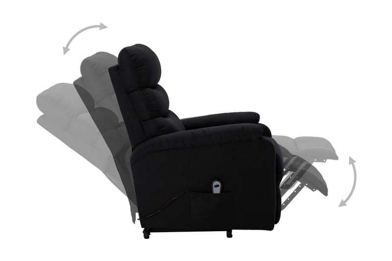 Reclinerfåtölj med uppresningshjälp svart tyg - Svart - Möbler - Vardagsrum - Fåtöljer - Biofåtöljer & reclinerfåtöljer