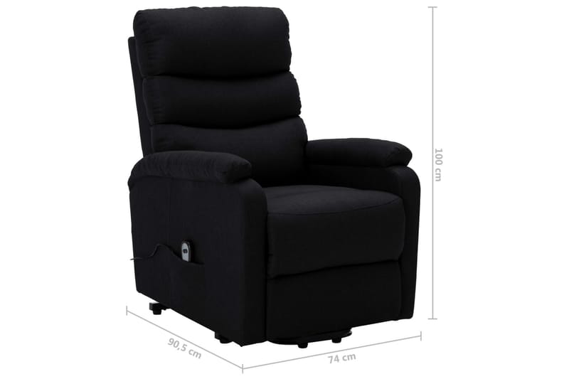 Reclinerfåtölj med uppresningshjälp svart tyg - Svart - Möbler - Vardagsrum - Fåtöljer - Biofåtöljer & reclinerfåtöljer