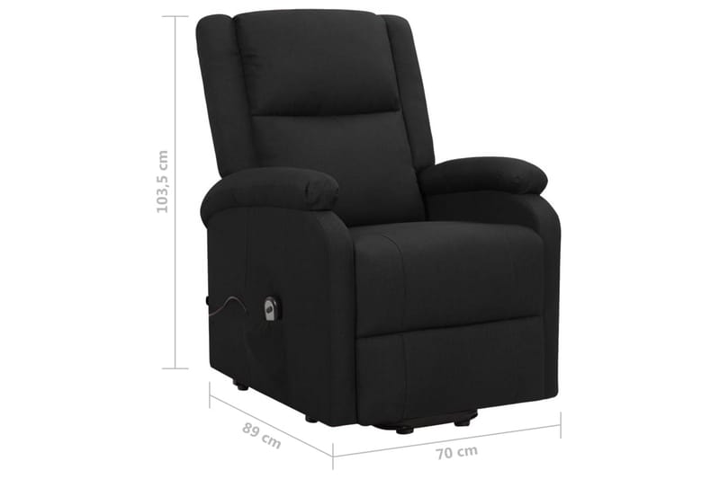 Reclinerfåtölj med uppresningshjälp svart tyg - Svart - Möbler - Vardagsrum - Fåtöljer - Biofåtöljer & reclinerfåtöljer