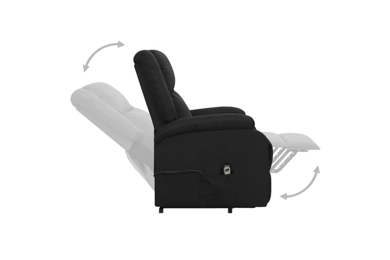 Reclinerfåtölj med uppresningshjälp svart tyg - Svart - Möbler - Vardagsrum - Fåtöljer - Biofåtöljer & reclinerfåtöljer