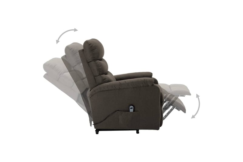 Reclinerfåtölj med uppresningshjälp taupe tyg - Brun - Möbler - Vardagsrum - Fåtöljer - Biofåtöljer & reclinerfåtöljer
