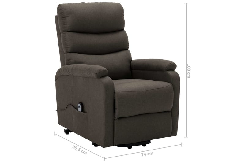 Reclinerfåtölj med uppresningshjälp taupe tyg - Brun - Möbler - Vardagsrum - Fåtöljer - Biofåtöljer & reclinerfåtöljer