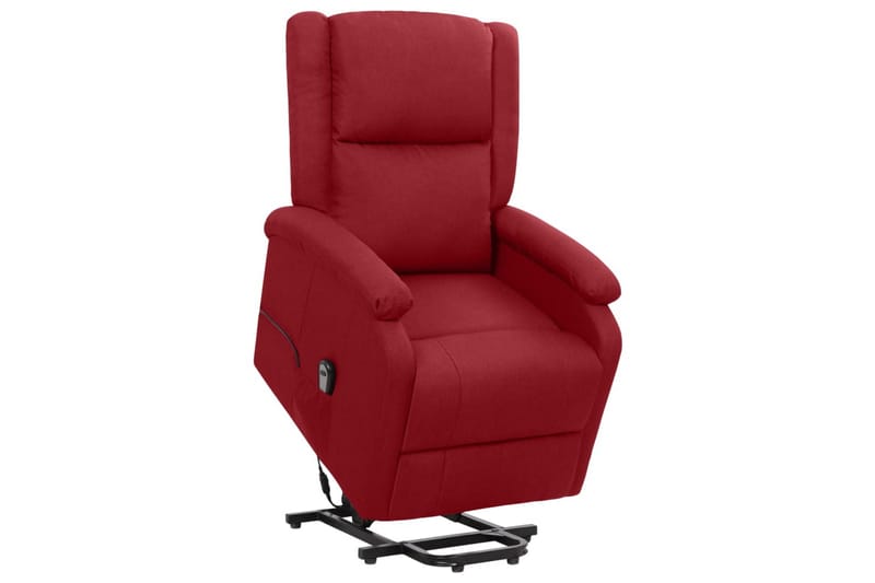 Reclinerfåtölj med uppresningshjälp vinröd tyg - Röd - Möbler - Vardagsrum - Fåtöljer - Biofåtöljer & reclinerfåtöljer