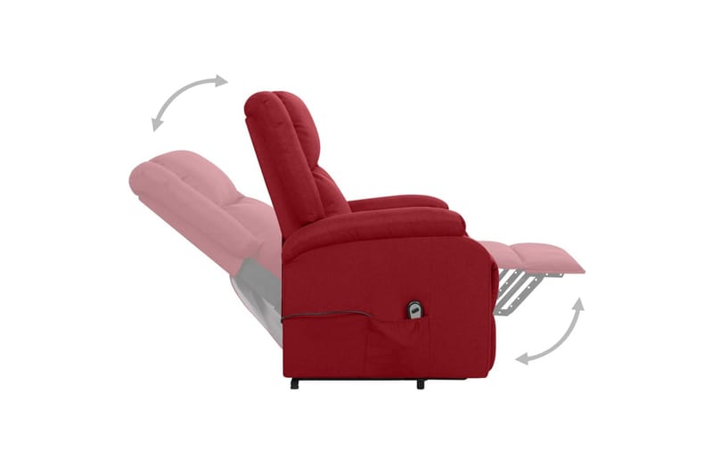 Reclinerfåtölj med uppresningshjälp vinröd tyg - Röd - Möbler - Vardagsrum - Fåtöljer - Biofåtöljer & reclinerfåtöljer