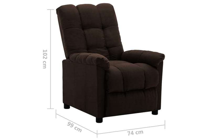 Reclinerfåtölj mörkbrun tyg - Brun - Möbler - Vardagsrum - Fåtöljer - Biofåtöljer & reclinerfåtöljer