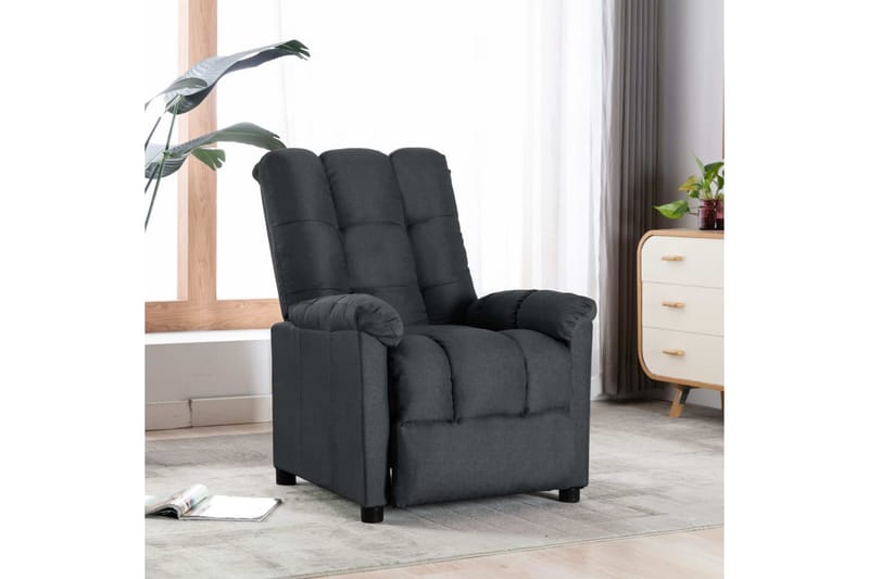 Reclinerfåtölj mörkgrå tyg - Grå - Möbler - Vardagsrum - Fåtöljer - Biofåtöljer & reclinerfåtöljer