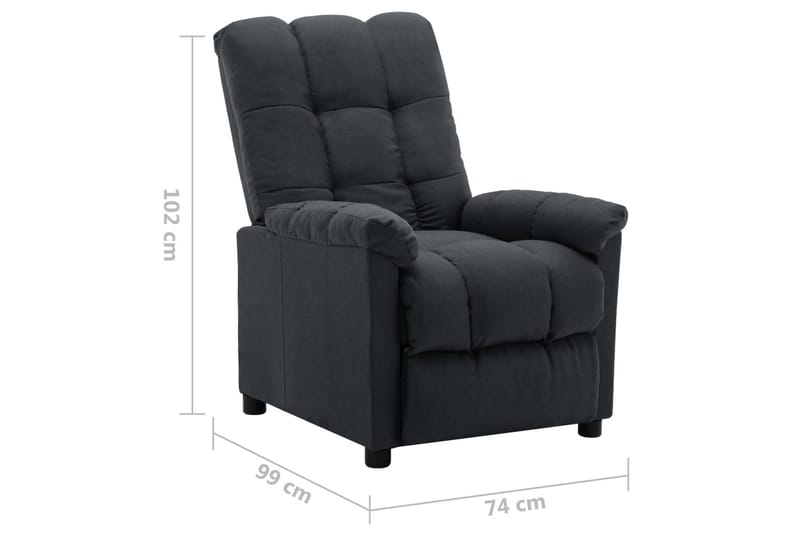 Reclinerfåtölj mörkgrå tyg - Grå - Möbler - Vardagsrum - Fåtöljer - Biofåtöljer & reclinerfåtöljer