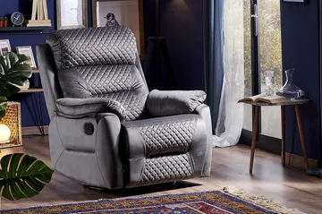 Reclinerfåtölj - Mörkgrå - Möbler - Vardagsrum - Fåtöljer - Biofåtöljer & reclinerfåtöljer