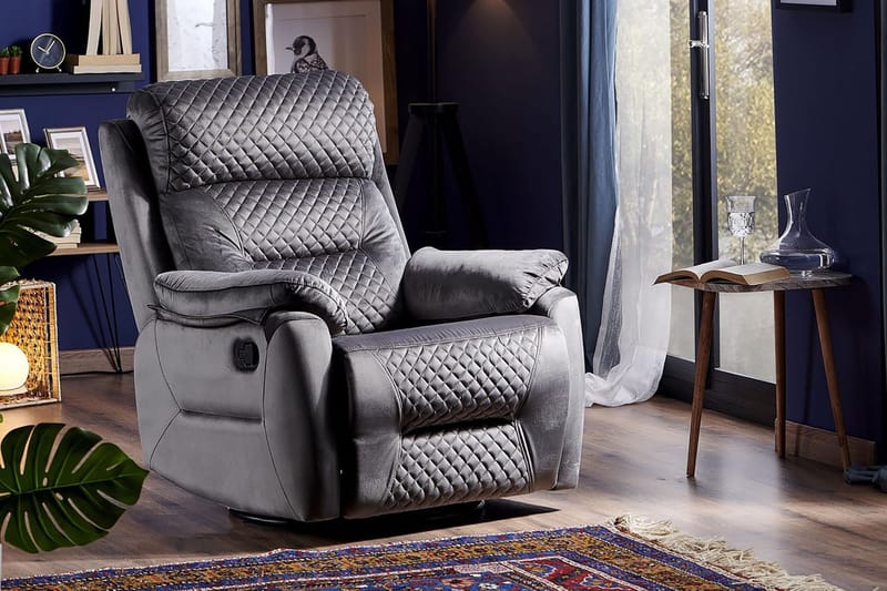Reclinerfåtölj - Mörkgrå - Möbler - Vardagsrum - Fåtöljer - Biofåtöljer & reclinerfåtöljer