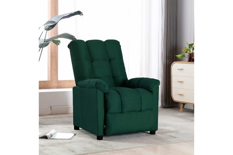Reclinerfåtölj mörkgrön tyg - Grön - Möbler - Vardagsrum - Fåtöljer - Biofåtöljer & reclinerfåtöljer