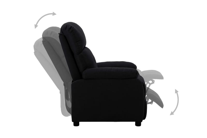 Reclinerfåtölj svart tyg - Svart - Möbler - Vardagsrum - Fåtöljer - Biofåtöljer & reclinerfåtöljer