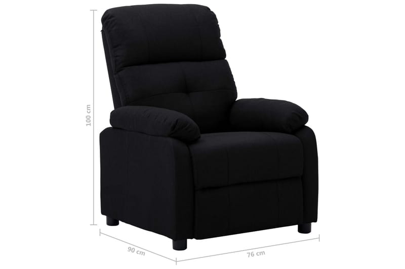 Reclinerfåtölj svart tyg - Svart - Möbler - Vardagsrum - Fåtöljer - Biofåtöljer & reclinerfåtöljer