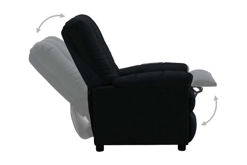 Reclinerfåtölj svart tyg - Svart - Möbler - Vardagsrum - Fåtöljer - Biofåtöljer & reclinerfåtöljer