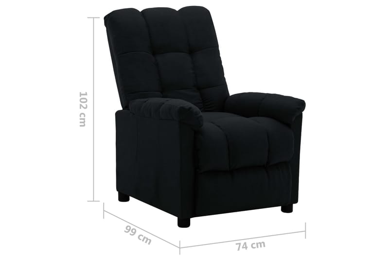 Reclinerfåtölj svart tyg - Svart - Möbler - Vardagsrum - Fåtöljer - Biofåtöljer & reclinerfåtöljer