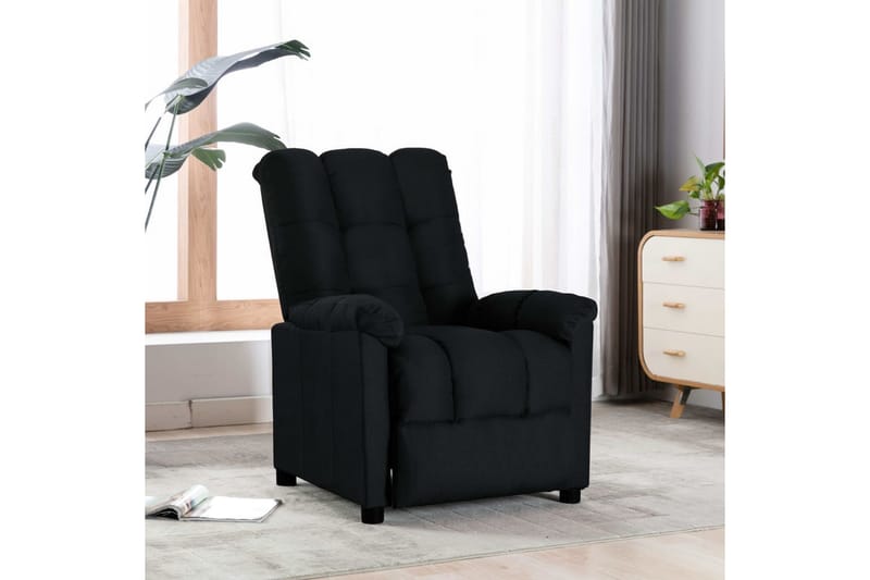 Reclinerfåtölj svart tyg - Svart - Möbler - Vardagsrum - Fåtöljer - Biofåtöljer & reclinerfåtöljer