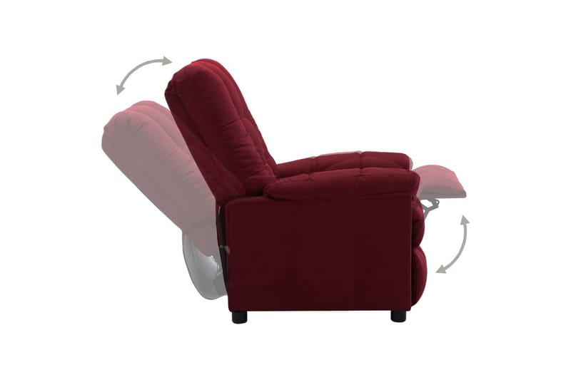 Reclinerfåtölj vinröd tyg - Röd - Möbler - Vardagsrum - Fåtöljer - Biofåtöljer & reclinerfåtöljer