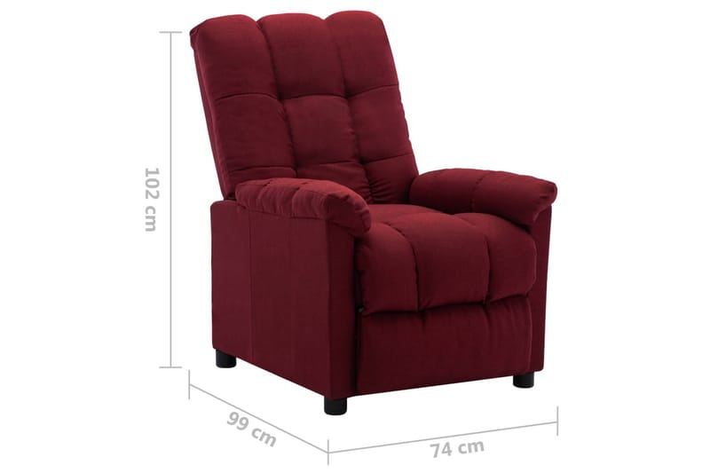 Reclinerfåtölj vinröd tyg - Röd - Möbler - Vardagsrum - Fåtöljer - Biofåtöljer & reclinerfåtöljer
