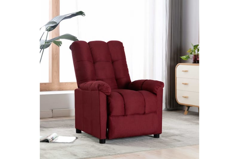 Reclinerfåtölj vinröd tyg - Röd - Möbler - Vardagsrum - Fåtöljer - Biofåtöljer & reclinerfåtöljer