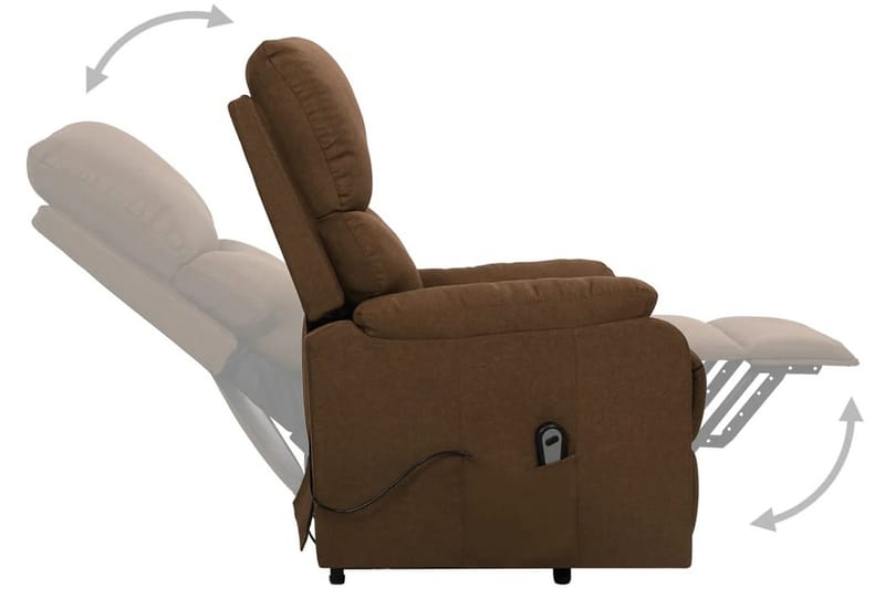 Reclinerfåtöljer med uppresningshjälp brun tyg - Brun - Möbler - Vardagsrum - Fåtöljer - Biofåtöljer & reclinerfåtöljer