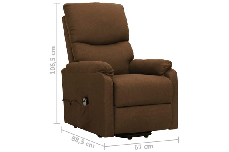 Reclinerfåtöljer med uppresningshjälp brun tyg - Brun - Möbler - Vardagsrum - Fåtöljer - Biofåtöljer & reclinerfåtöljer
