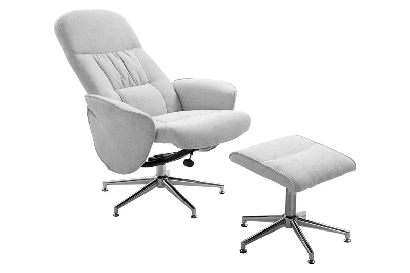 Rune Recliner med Ottoman - Grå - Möbler - Vardagsrum - Fåtöljer - Biofåtöljer & reclinerfåtöljer