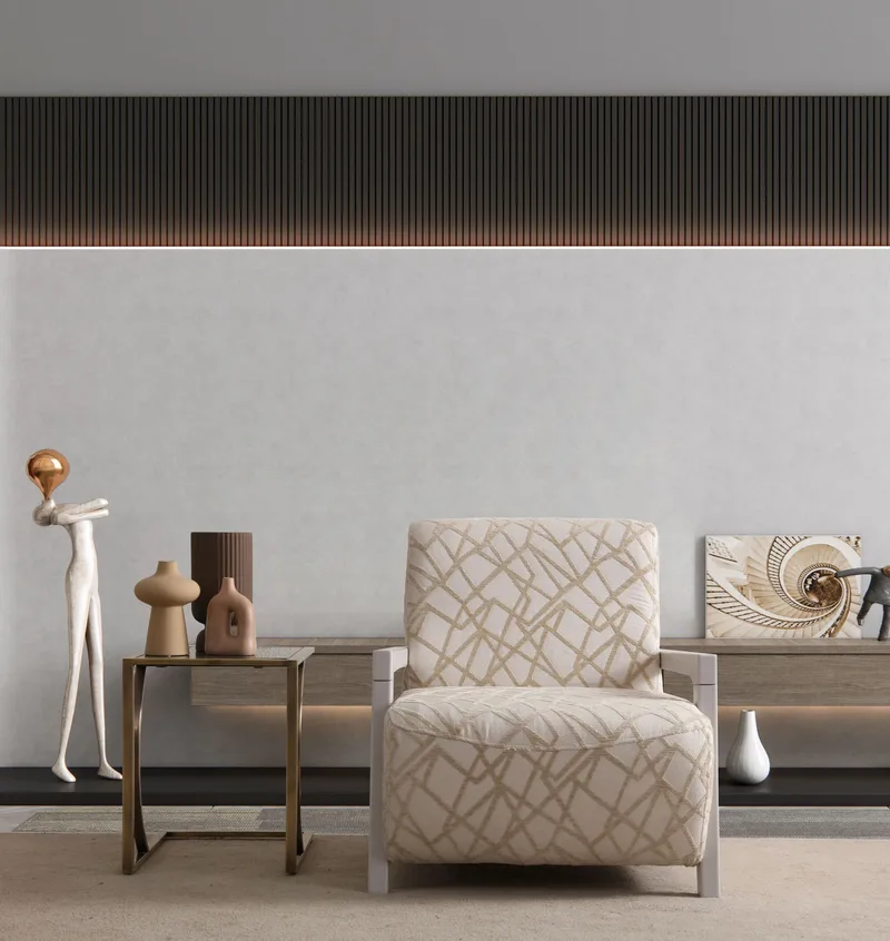 Bonavista Fåtölj Chenille - Kräm / Ljusbeige - Möbler - Vardagsrum - Fåtöljer - Öronlappsfåtölj